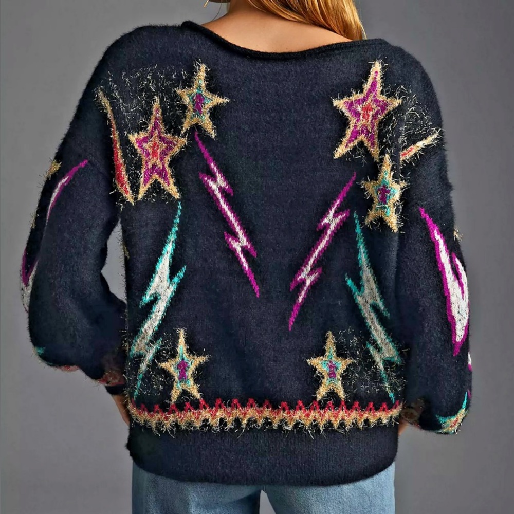 Pilcro Sparkle-Star Pullover - Picture 2 of 5